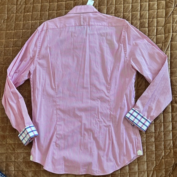 NWT express pink button down dress shirt men’s size large - Picture 3 of 6
